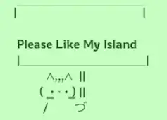 Cat holding sign that reads: Please Like My Island