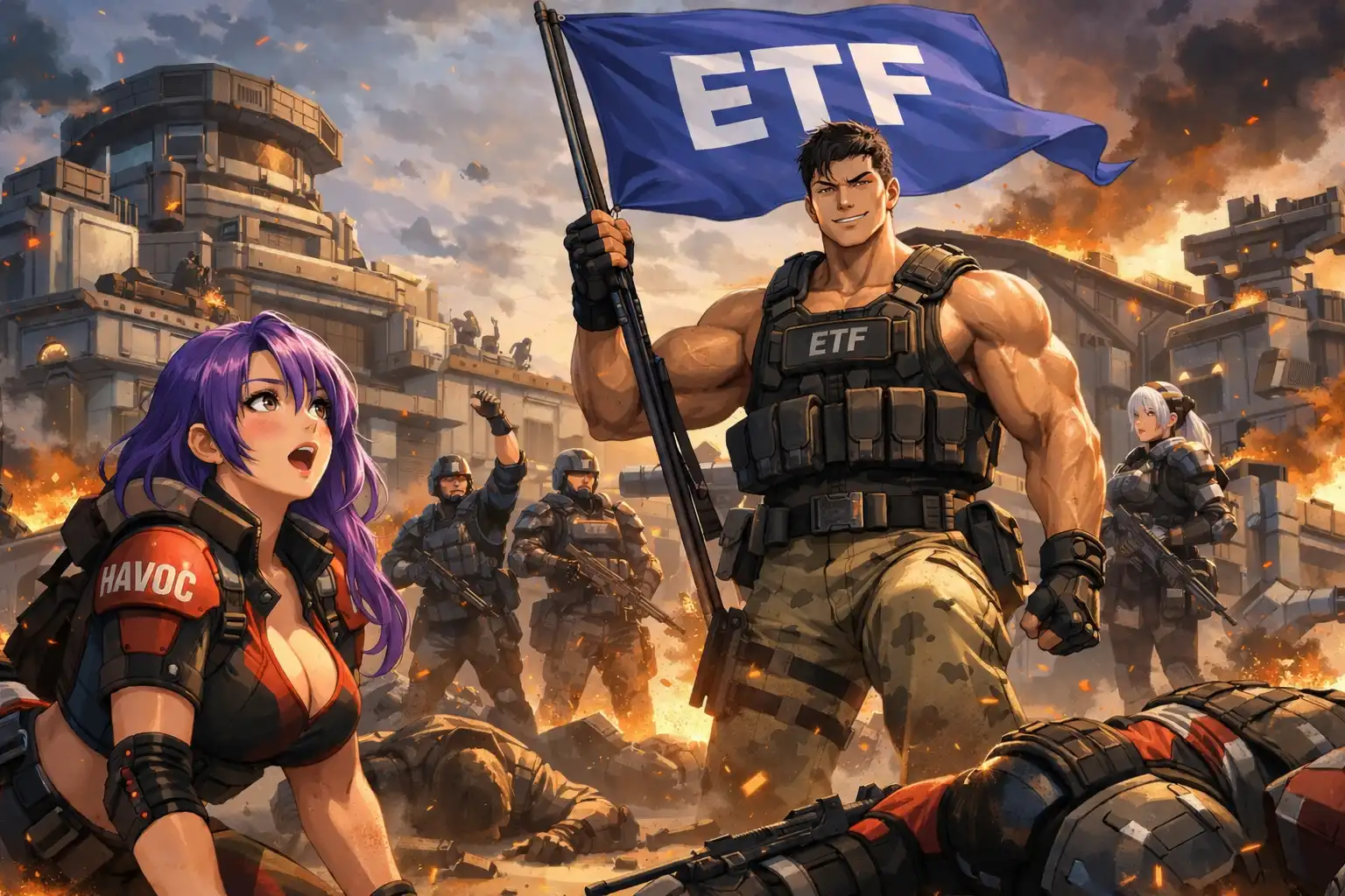 Professional image of ETF's 천명도궁 standing victoriously at a facility, respectful competition energy