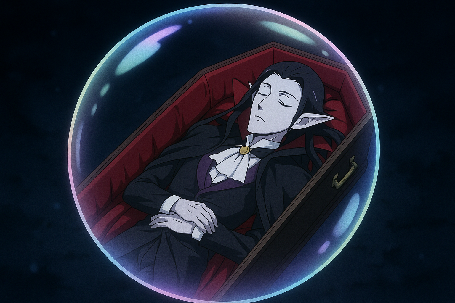 VAMPIRE STAYS IN HIS COFFIN